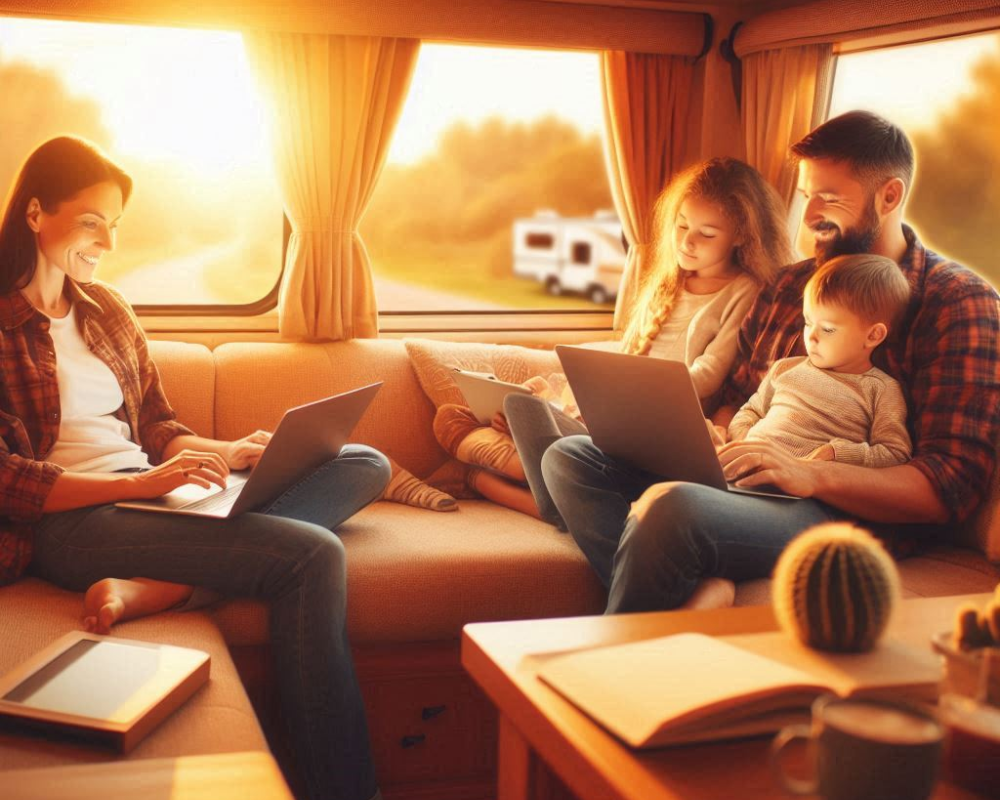 Photo of a Family or Couple Working Together as Digital Nomads