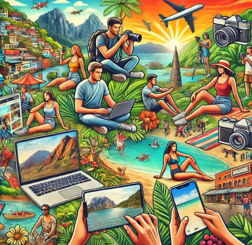 travel influencers capturing and sharing their experiences, showcasing the diversity and vibrancy of the travel influencing lifestyle